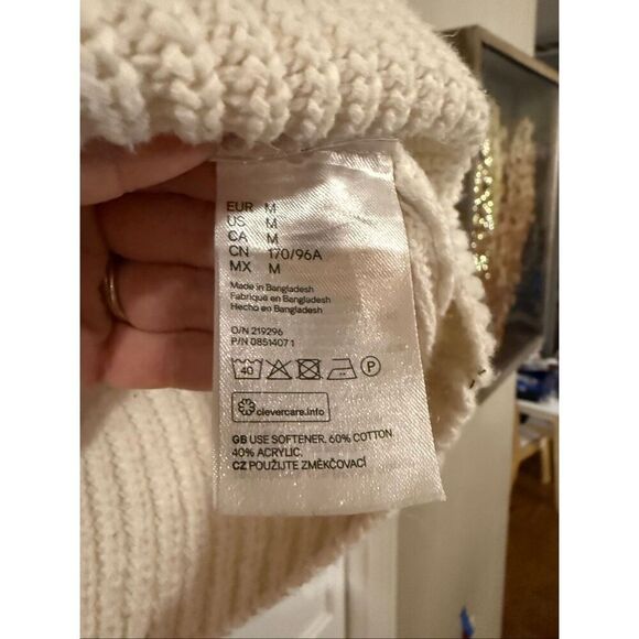 H&M preppy mariner striped bottom sweater chunky knit M - Picture 5 of 10